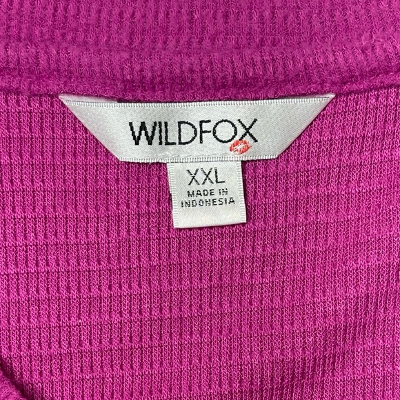 Wildfox Haley Elderberry Pink Brushed V-Neck Tunic Top Size XXL - Picture 5 of 10